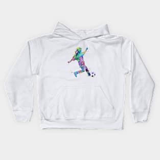 Little Girl Soccer Watercolor Kids Hoodie